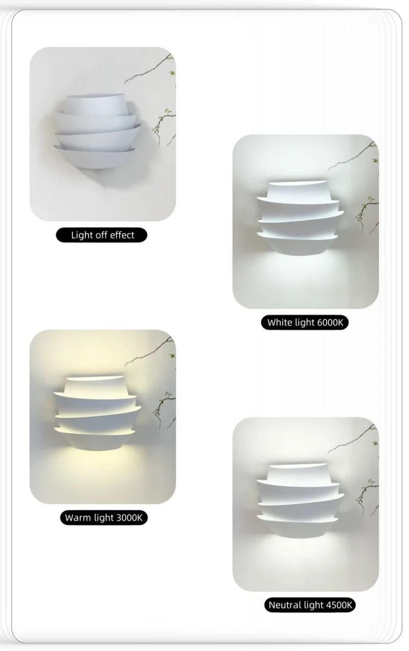 Applique murale nordique en métal blanc – Syracone