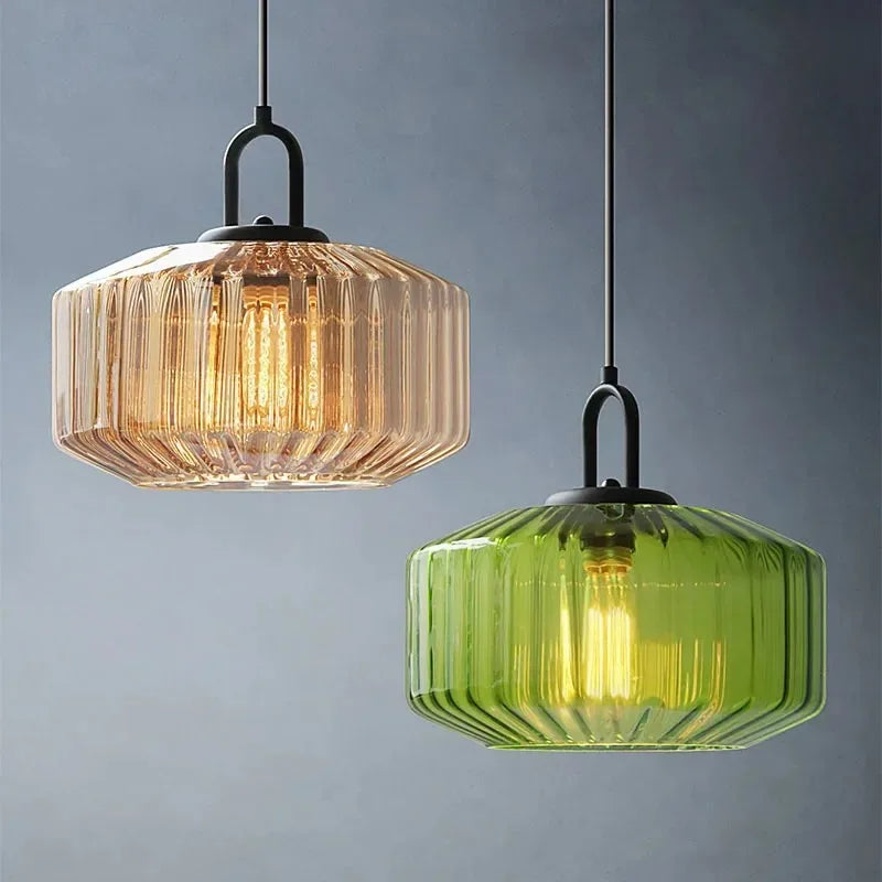 Hanglamp Gestructureerd Glas Vintage Stijl – Tétra