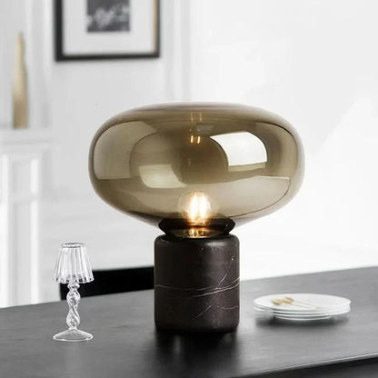 Lampe de table élégante en marbre noir et verre soufflé Luxor - vue 5