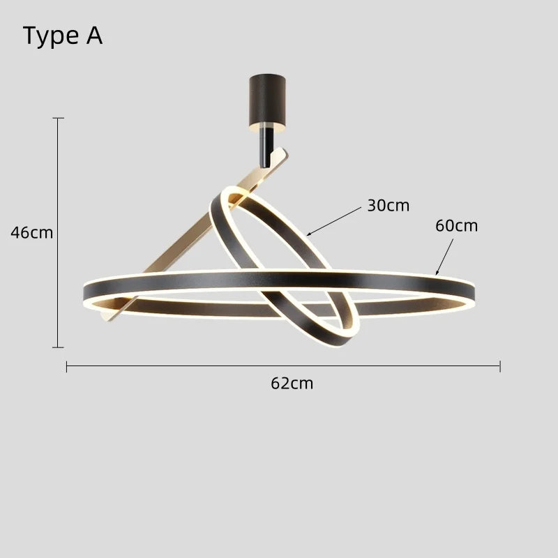 Plafonnier minimaliste double anneau en aluminium – Circadia