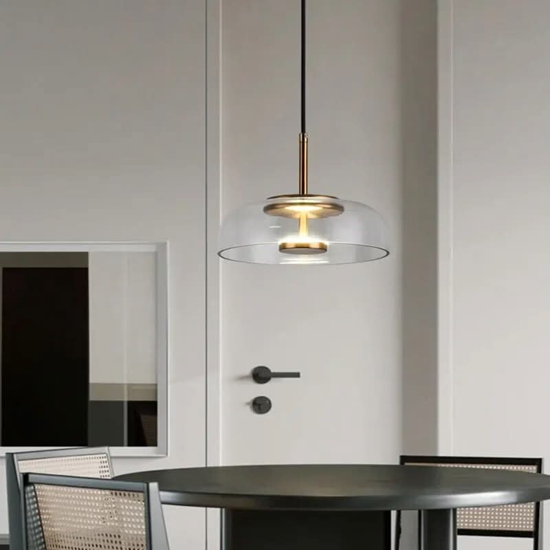 Suspension Moderne en Verre et Aluminium Forgé – Luminosa