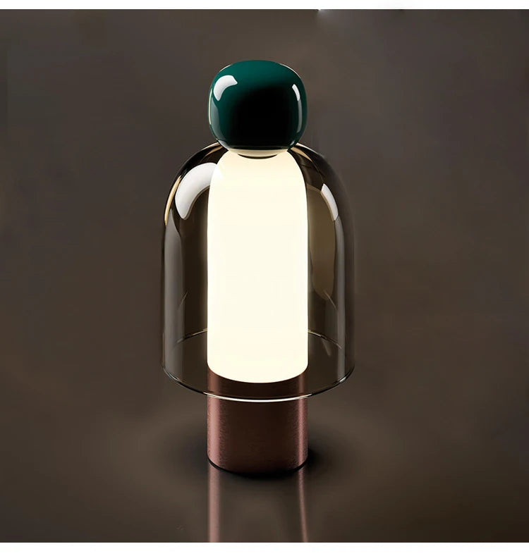 Minimalistische bureaulamp in glas en aluminium – Artéline
