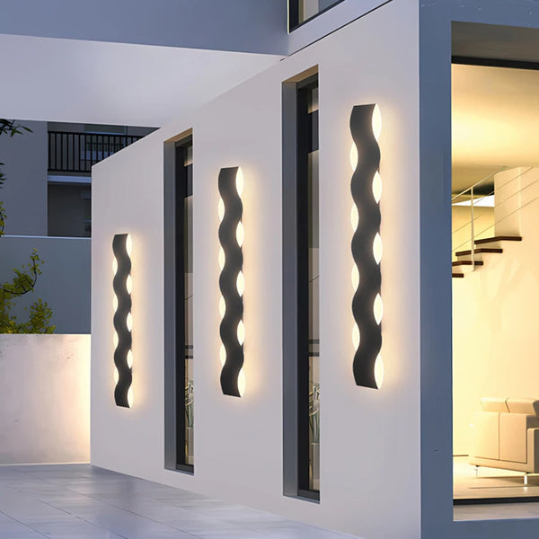 Applique murale extérieure en fer moderne – Ondulys