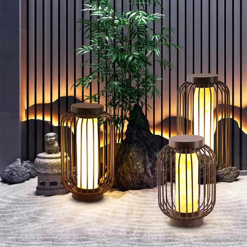 Lampe de pelouse moderne en acier inoxydable – Taléria