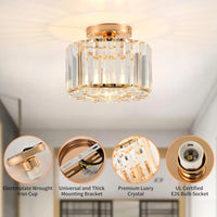 Plafonnier Cristal Doré Contemporain – Seraphine