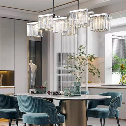 Moderne kristallen hanglamp E14 voor eetkamer – Crystarène