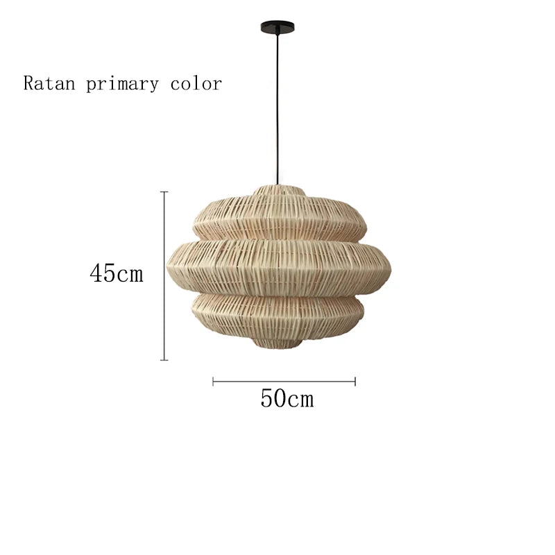 Hanglamp in Gevlochten Rotan Wabi-Sabi Stijl voor Eetkamer – Naiadis
