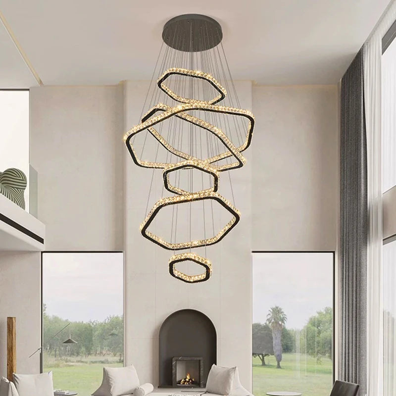 Moderne Kristallen Kroonluchter voor Woonkamer – Crystalline