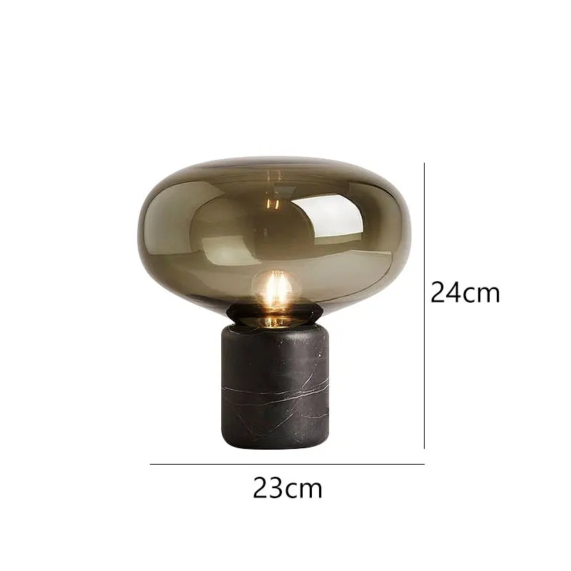 Elegant Table Lamp black marble and blown glass Luxor - view 10