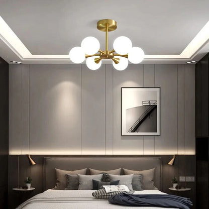 Hangende LED-plafondlamp Wit Glas Schoon Design – Lana