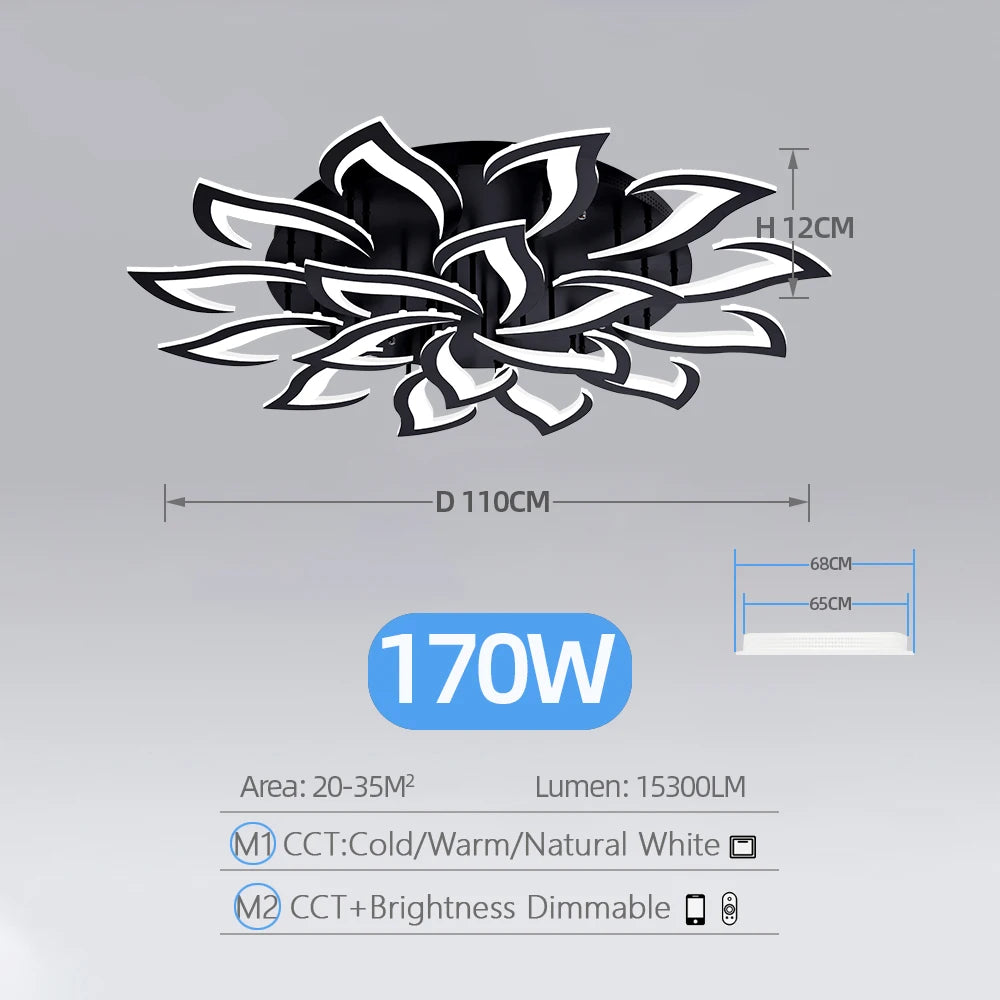 Plafonnier Acrylique Moderne Dimmable pour Salon/Chambre – Caeleste