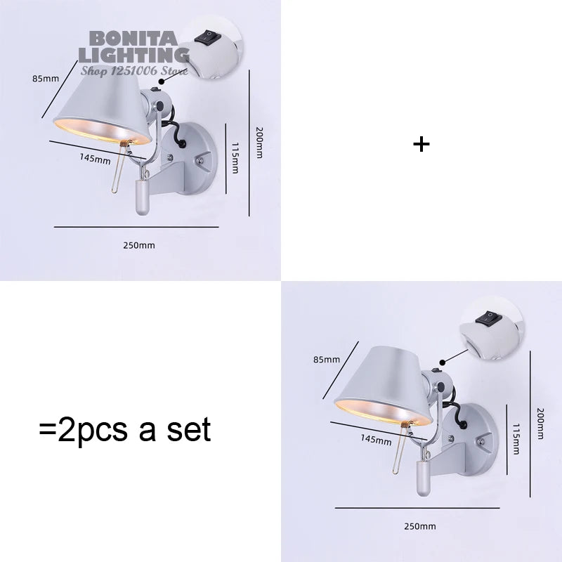 Applique Murale Noire Ajustable en Aluminium – Sveltiö