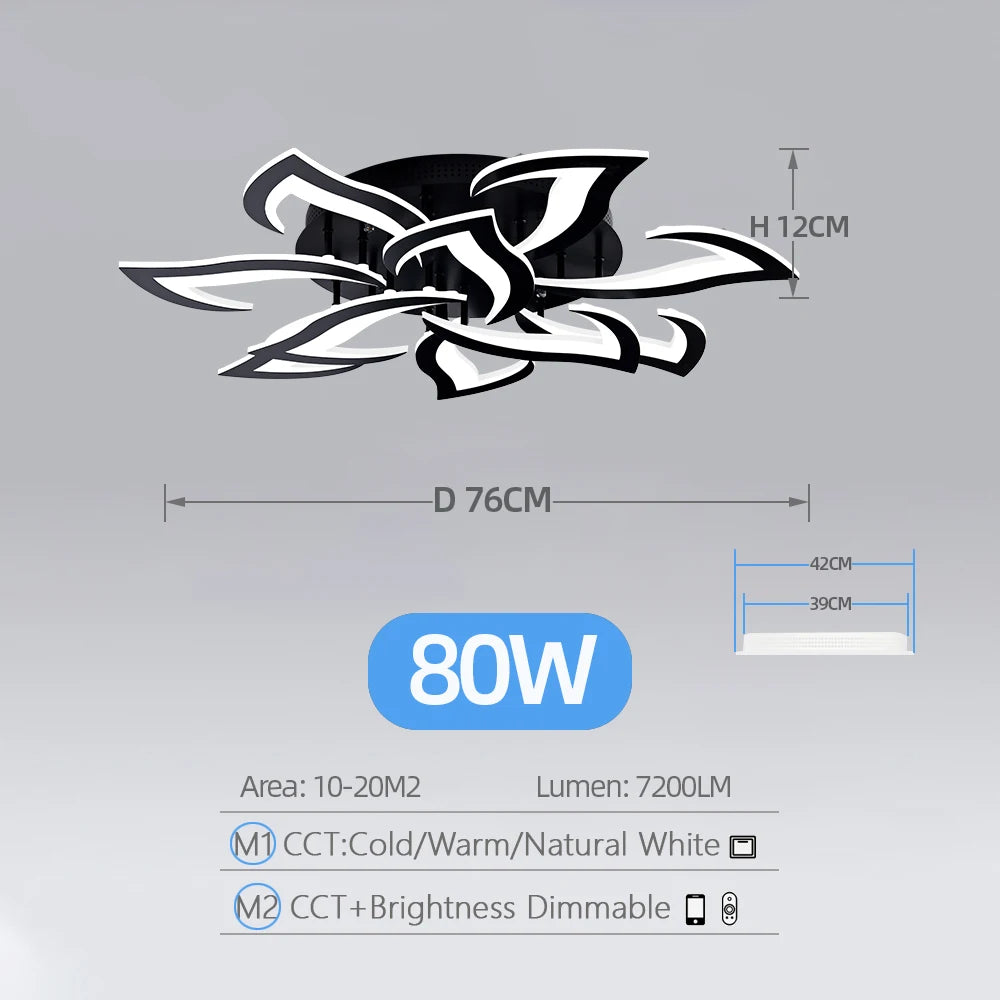 Plafonnier Acrylique Moderne Dimmable pour Salon/Chambre – Caeleste