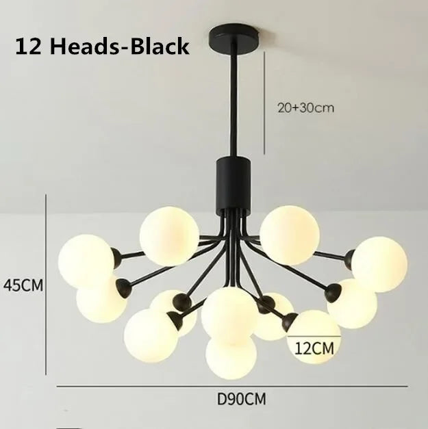 Lustre Moderne en Fer avec Verre Givré pour Salon – Orielis