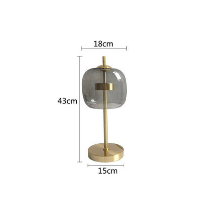 Lampe de chevet moderne Xiumis globe en verre et base métal doré brossé - vue 10