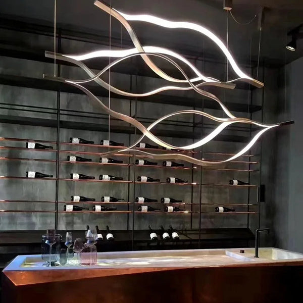Postmodern Gold Aluminum Chandelier for Restaurants and Hotels – Auralys