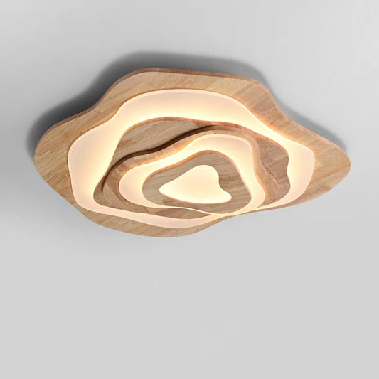 Natuurlijk Hout & Acryl LED-Plafondlamp – Miraë