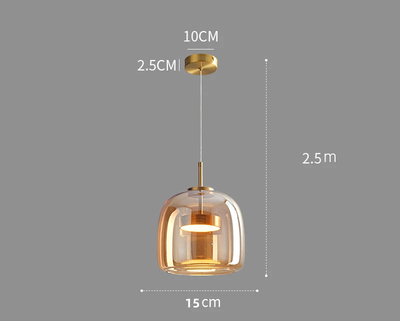 Suspension en verre minimaliste nordique pour salons et chambres – Vetroéclat