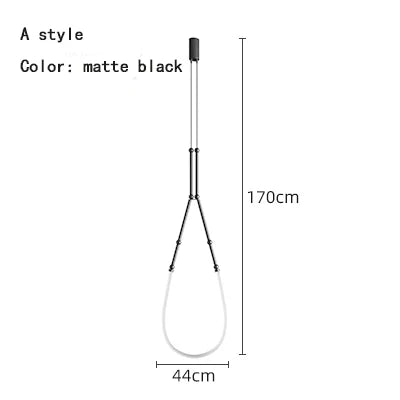 Lustre en métal noir pour salon – Curvella