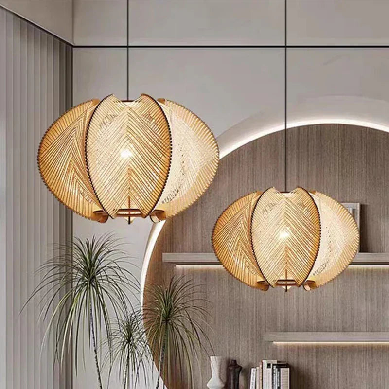 Hanglamp Hout Bamboe Noordische Stijl – Calyne