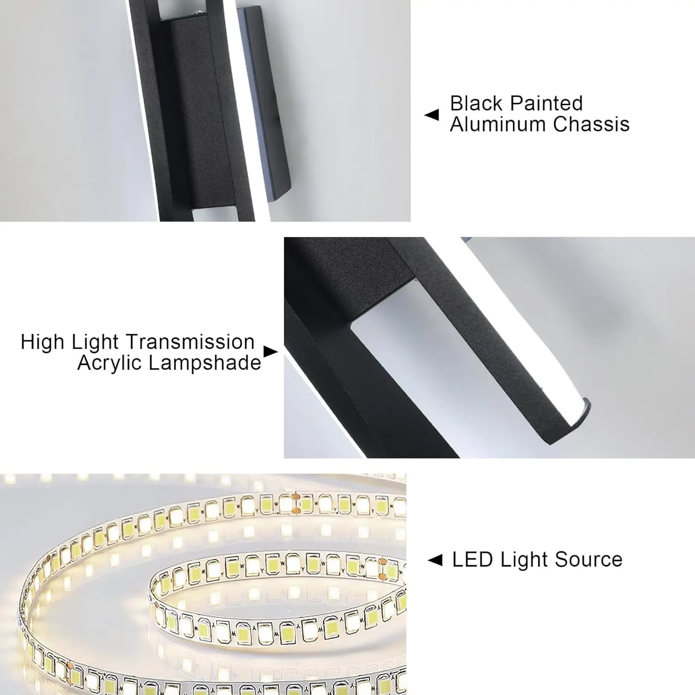 Applique murale moderne noire pour salon – Novaluce