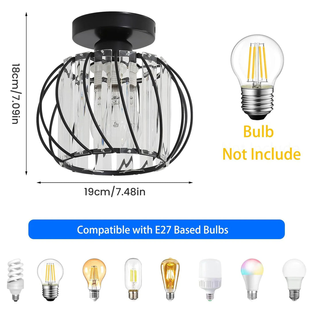 Plafonnier vintage en fer noir pour salle à manger – Mirostella