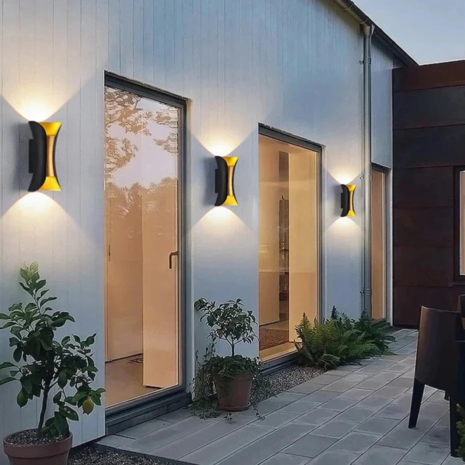 Nexa Directional Outdoor Wall Sconce two-tone black and gold design with COB technology - view 4