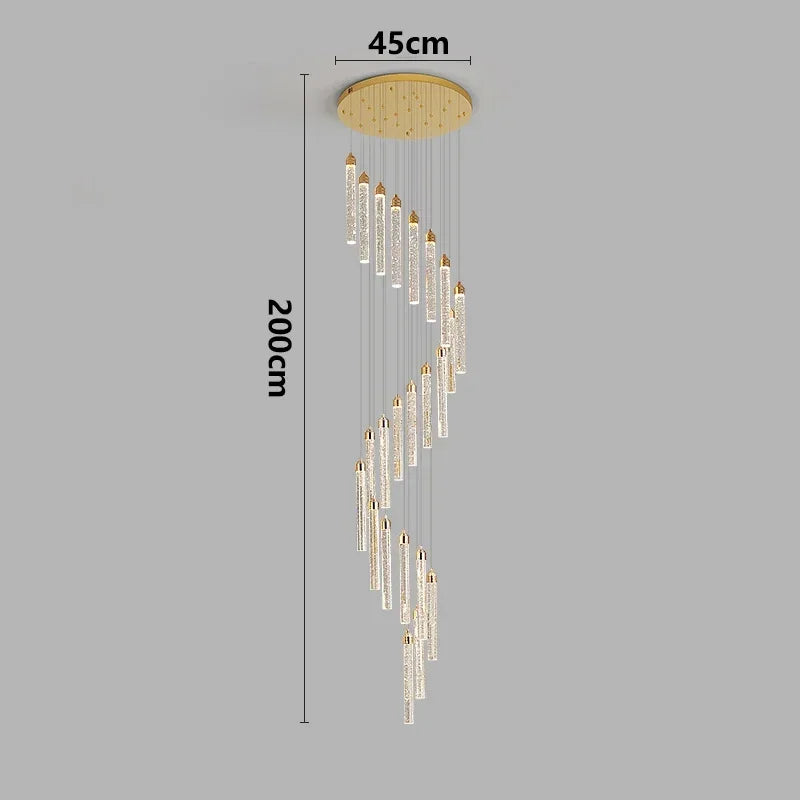 Lustre Rotatif en Cristal Doré pour Grand Espace – Célestarion