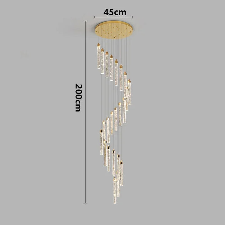 Lustre Rotatif en Cristal Doré pour Grand Espace – Célestarion