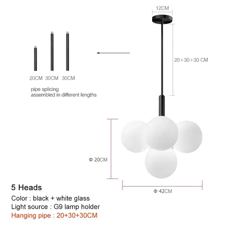 Lustre en Verre Nordique pour Salon – Silvoria