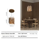 Vergoldete Holzpendelleuchte für Wohnzimmer – Zénithar