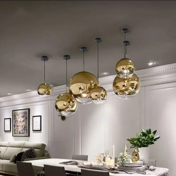 Suspension minimaliste en verre électroplatiné pour restaurants – Alvearelia