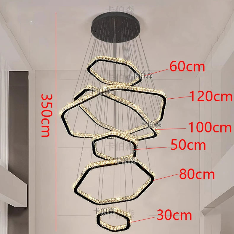 Moderne Kristallen Kroonluchter voor Woonkamer – Crystalline