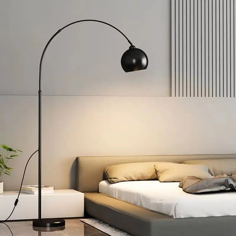  Lampadaire Chrome Poli LED Dimmable Noir – Tripotys