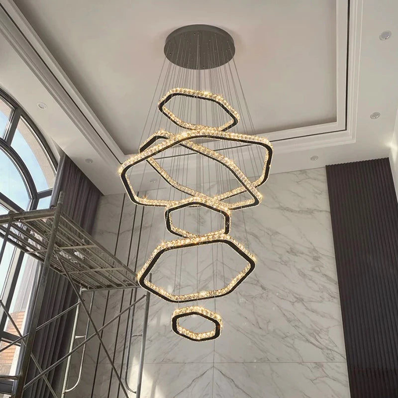 Moderne Kristallen Kroonluchter voor Woonkamer – Crystalline