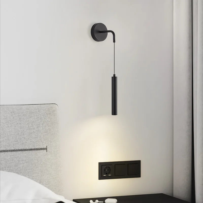 Applique murale moderne en métal noir pour chambre – Novalume