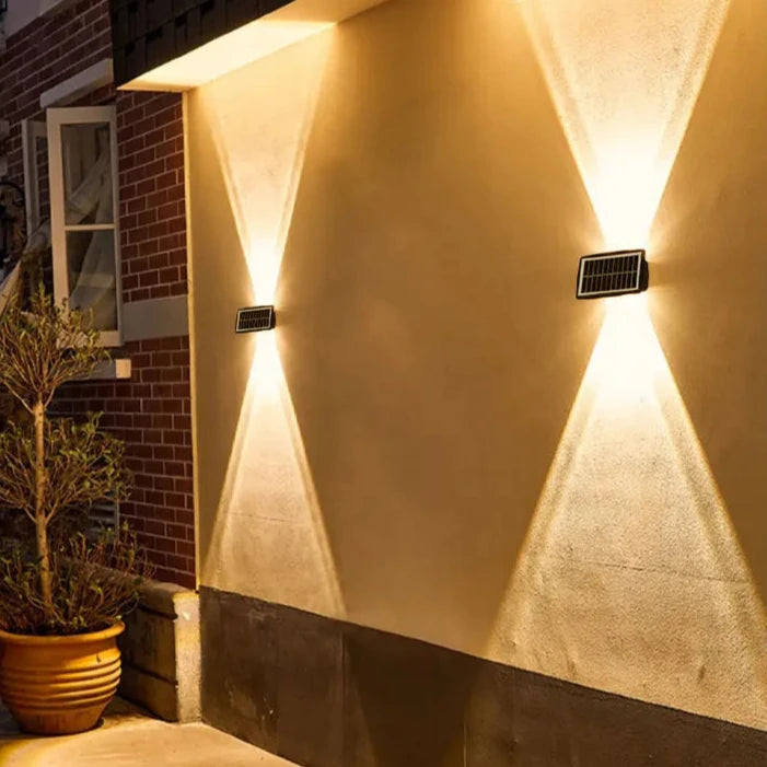 Zonne-LED Wandlamp Dubbele Straal Buitenverlichting – Solarix
