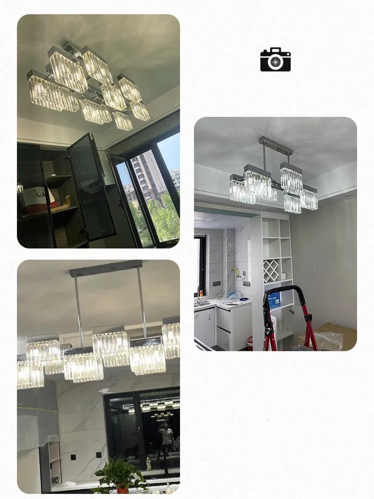 Moderne kristallen hanglamp E14 voor eetkamer – Crystarène