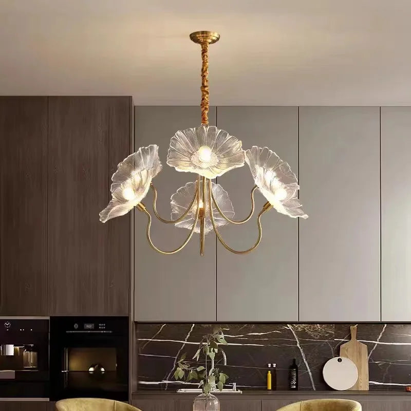 Lustre nordique moderne en chrome poli pour salle à manger – Navélice