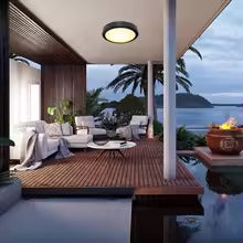 Minimalistische zwarte LED wand- en plafondlamp – Ciralux