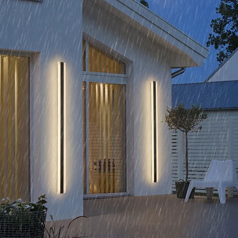 Outdoor LED sconce Luménia linear stainless steel design - view 4