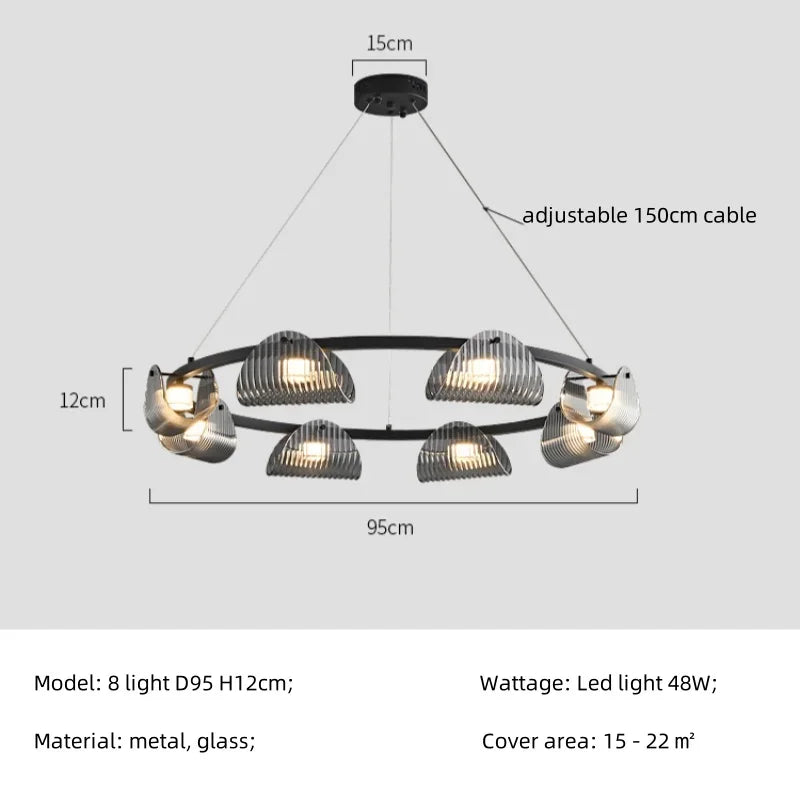 Suspension en verre fumé gris pour salle à manger – Orvelia
