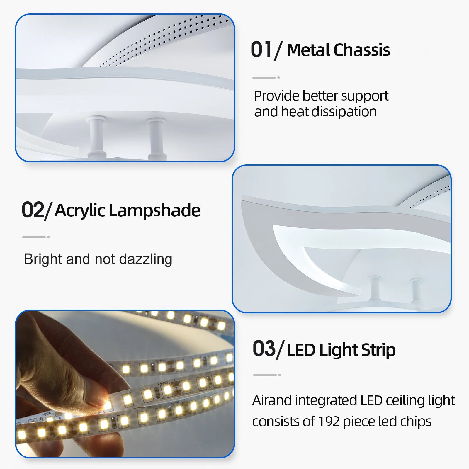 Moderne acryl plafondlamp met dimfunctie voor woonkamer/slaapkamer – Caeleste