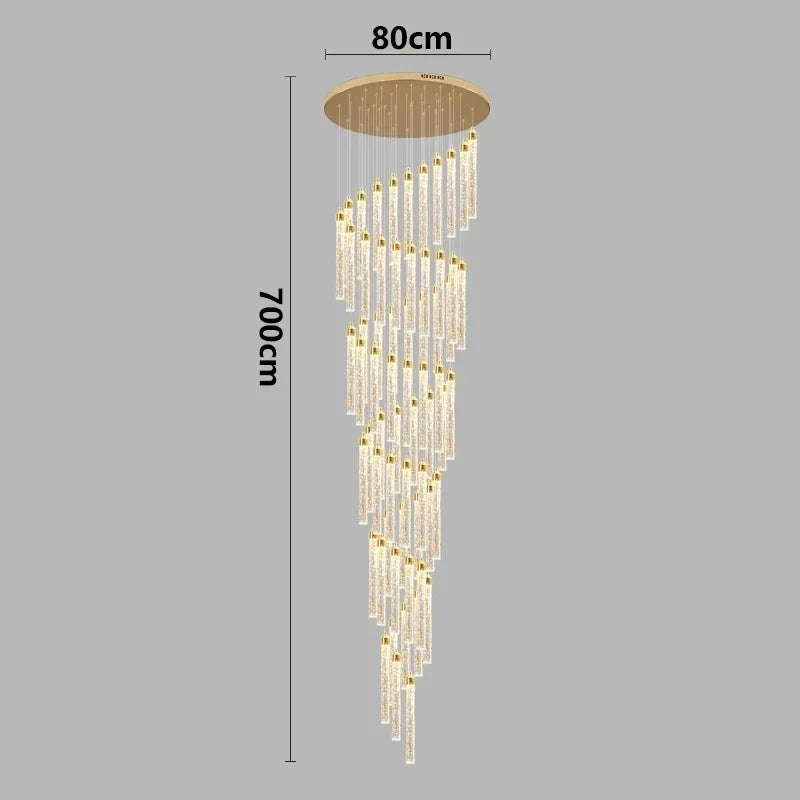 Lustre Rotatif en Cristal Doré pour Grand Espace – Célestarion