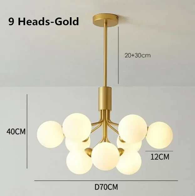 Lustre Moderne en Fer avec Verre Givré pour Salon – Orielis