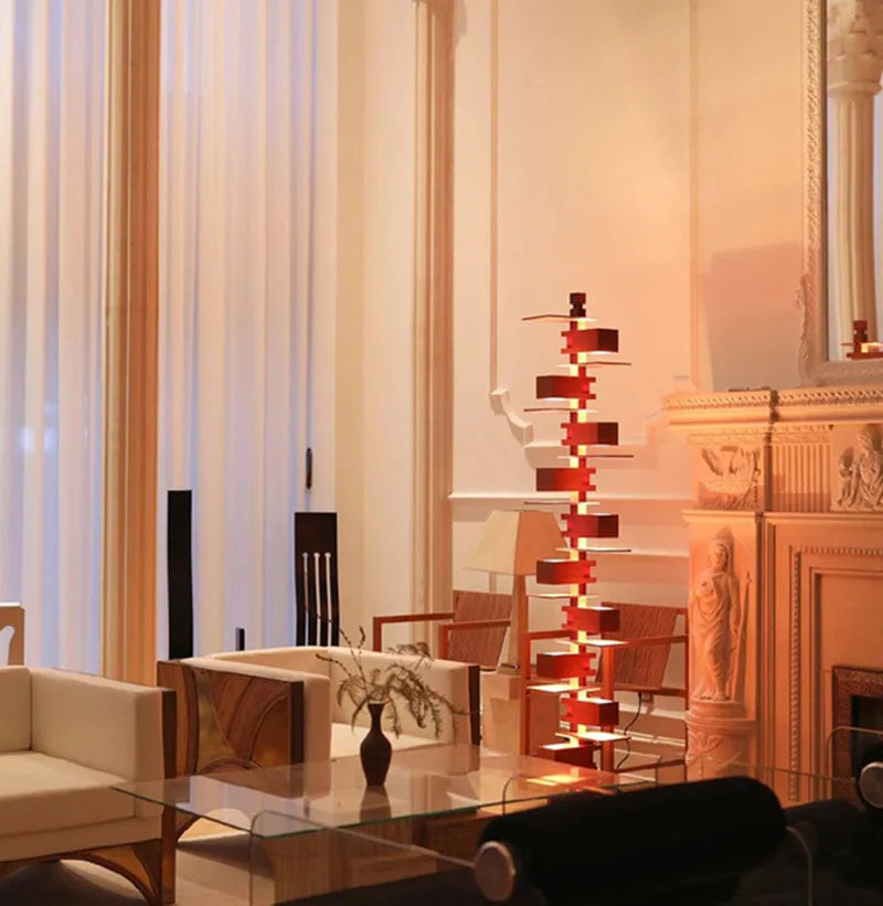 Lampe de Sol en Grès Imitation Bois pour Salon – Armonya