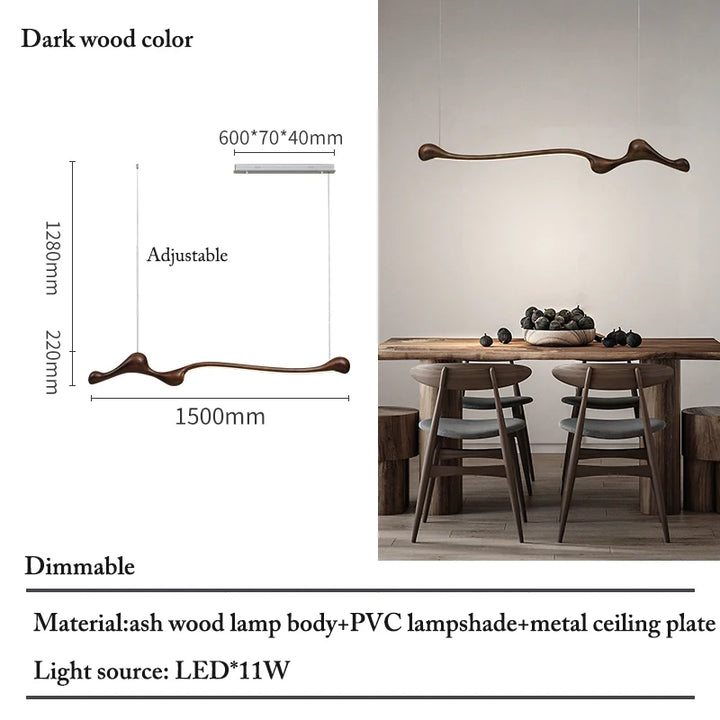 Suspension en frêne LED dimmable pour intérieurs – Armoniel