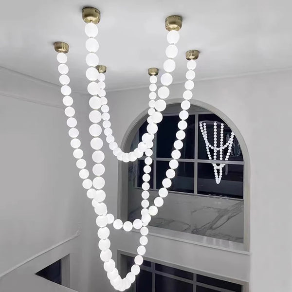 Moderne LED-Hängeleuchte aus Legierung für Wohnzimmer – Silber