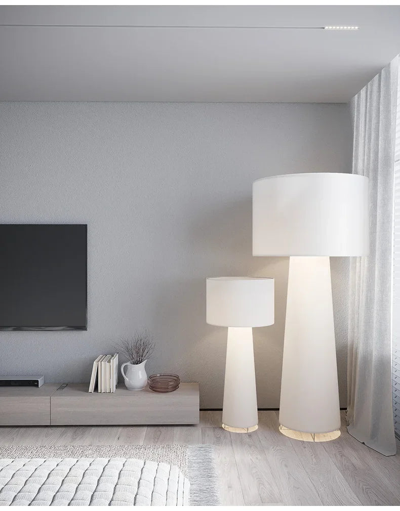 Lampe sur pied en tissu et fer design nordique – Armonello