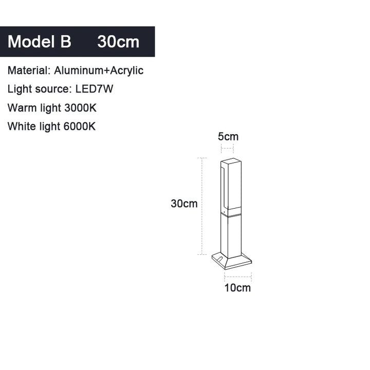 Lampadaire LED en aluminium pour jardin – Valurencia